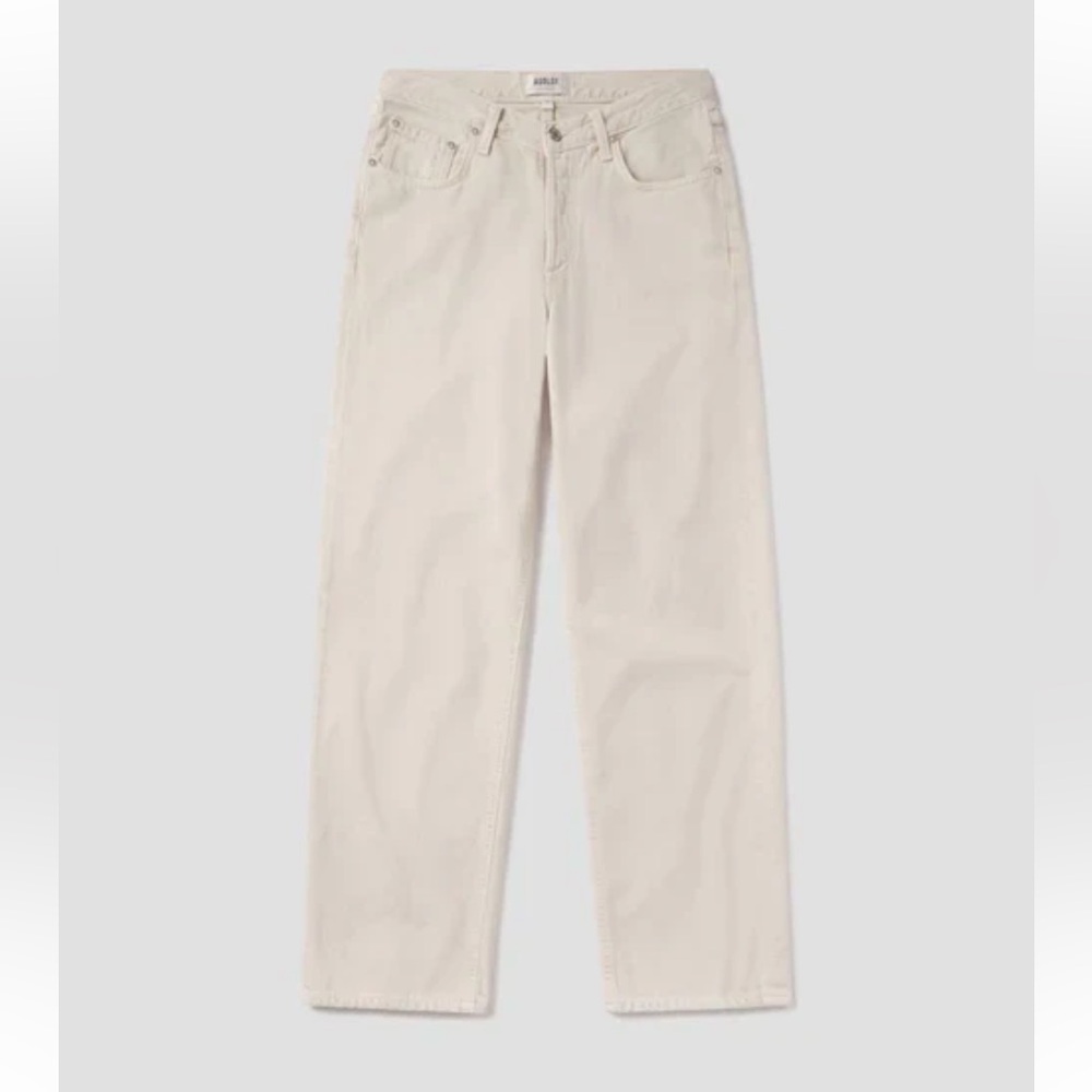 AGOLDE V-Waist Baggy Straight Leg Jeans (Scone) - Picture 4 of 8